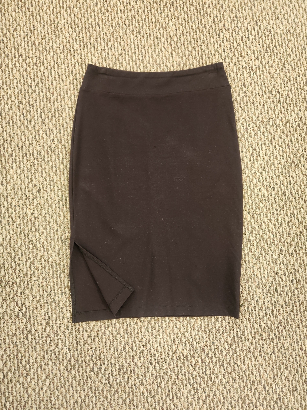 Nine West Black Pencil Skirt with Side Vent Casual 90s Minimalist